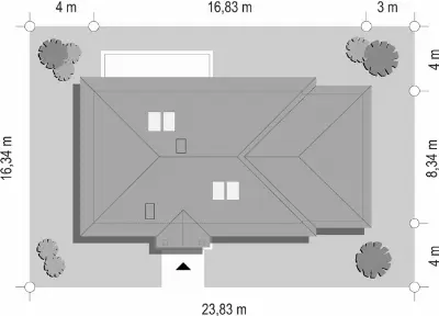 Dominik 2 — plan sytuacyjny 1 (odbicie lustrzane)