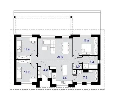 DomPasja 62 — rzuty kondygnacji 1 (odbicie lustrzane)