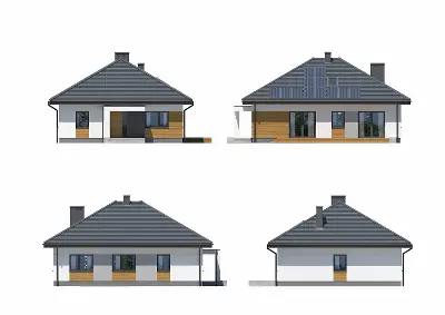 Dopasowany - wariant II — elewacje 1 (odbicie lustrzane)