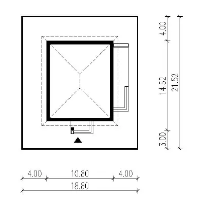Dopasowany - wariant II — plan sytuacyjny 1 (odbicie lustrzane)