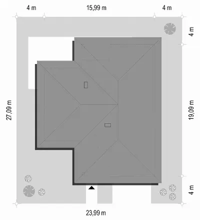Doskonały 2 wariant E — plan sytuacyjny 1 (odbicie lustrzane)