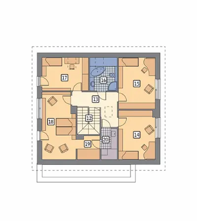 Droga do szczęścia — rzuty kondygnacji 2 (odbicie lustrzane)