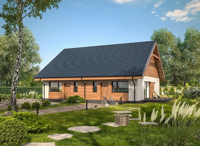 Projekt domu Elastyczny (bliźniak) — wizualizacja