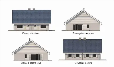 Elastyczny - wariant I (bliźniak) — elewacje 1 (odbicie lustrzane)