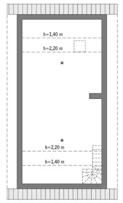 Elastyczny - wariant I — rzuty kondygnacji 2 (odbicie lustrzane)