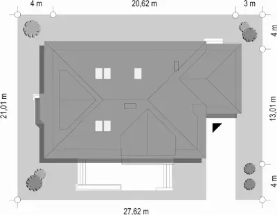 Familijny — plan sytuacyjny 1 (odbicie lustrzane)