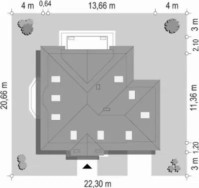 Figiel 2 — plan sytuacyjny 1 (odbicie lustrzane)