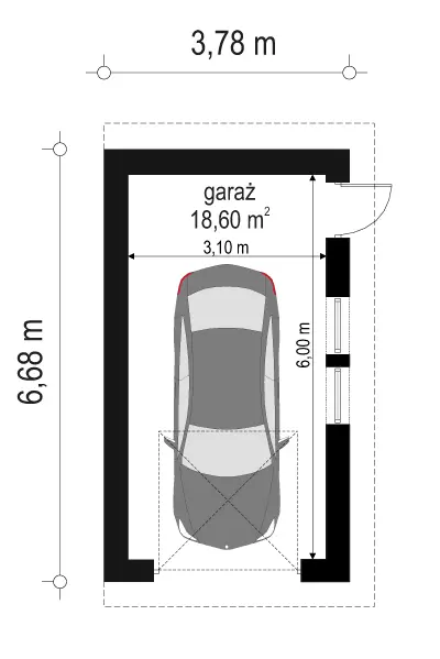 Garaż BG09 — rzuty kondygnacji 1