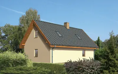 Garaż z częścią mieszkalną (letniskową) i pomieszczeniem gospodarczym G11 — wizualizacje 2 (odbicie lustrzane)