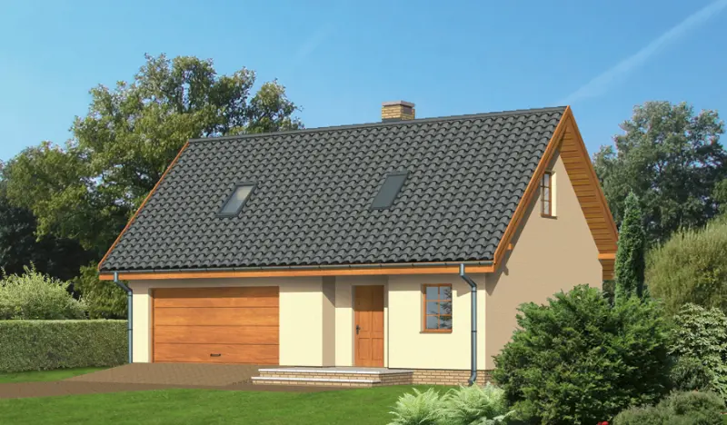 Projekt domu Garaż z częścią mieszkalną (letniskową) i pomieszczeniem gospodarczym G11 — wizualizacja
