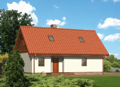 Garaż z częścią mieszkalną (letniskową) i pomieszczeniem gospodarczym G11a — wizualizacje 2 (odbicie lustrzane)