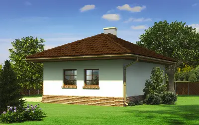 Garaż z kotłownią G53 — wizualizacje 2 (odbicie lustrzane)