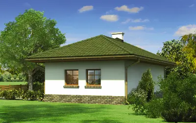 Garaż z kotłownią G53a — wizualizacje 2 (odbicie lustrzane)