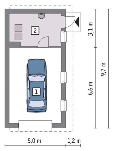 Garaż z kotłownią G54 — rzuty kondygnacji 1