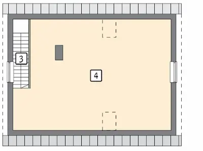 Garaż z poddaszem i pomieszczeniem gospodarczym G30a — rzuty kondygnacji 2 (odbicie lustrzane)