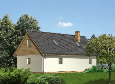 Garaż z poddaszem i pomieszczeniem gospodarczym G30b — wizualizacje 2 (odbicie lustrzane)