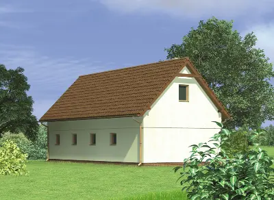 Garaż z poddaszem i pomieszczeniem gospodarczym G37 — wizualizacje 2 (odbicie lustrzane)