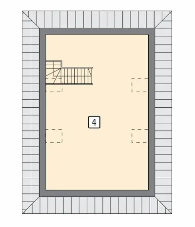 Garaż z poddaszem i pomieszczeniem gospodarczym G51 — rzuty kondygnacji 2 (odbicie lustrzane)