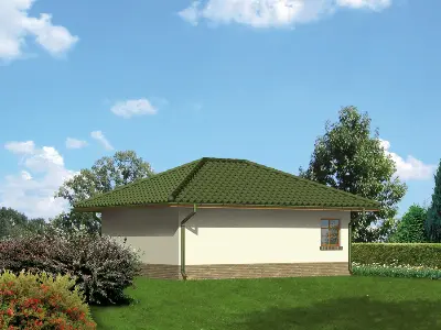 Garaż z pomieszczeniem gospodarczym G14c — wizualizacje 2 (odbicie lustrzane)