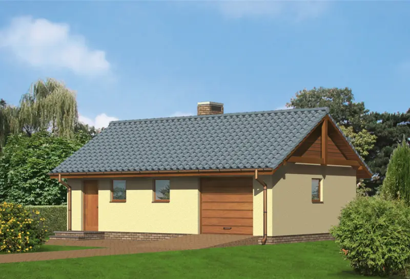 Projekt domu Garaż z pomieszczeniem gospodarczym G15a — wizualizacja