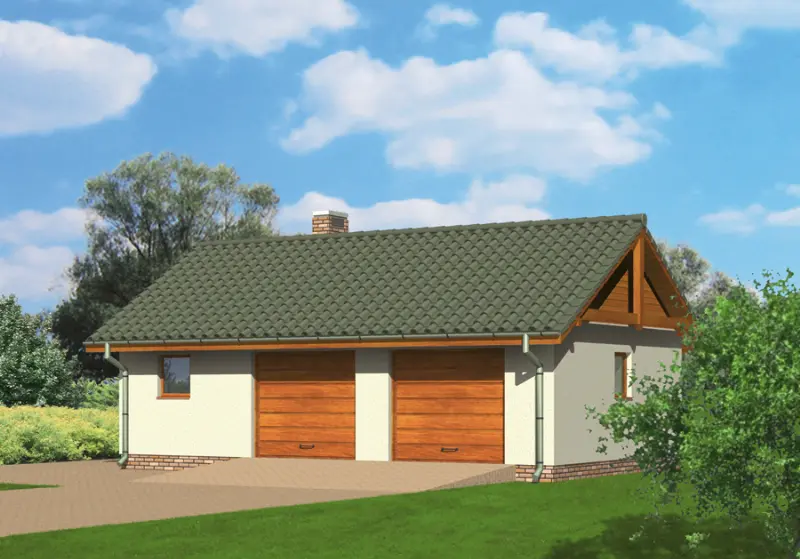 Projekt domu Garaż z pomieszczeniem gospodarczym G15c — wizualizacja