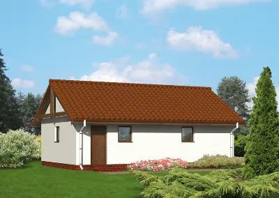 Garaż z pomieszczeniem gospodarczym G19a — wizualizacje 2 (odbicie lustrzane)