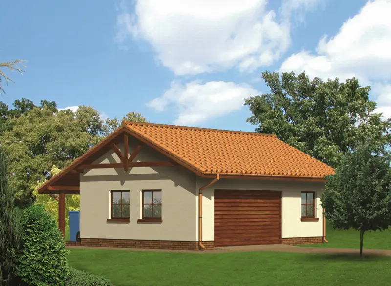 Projekt domu Garaż z pomieszczeniem gospodarczym G25a — wizualizacja