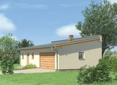 Garaż z pomieszczeniem gospodarczym G32a — wizualizacje 2 (odbicie lustrzane)