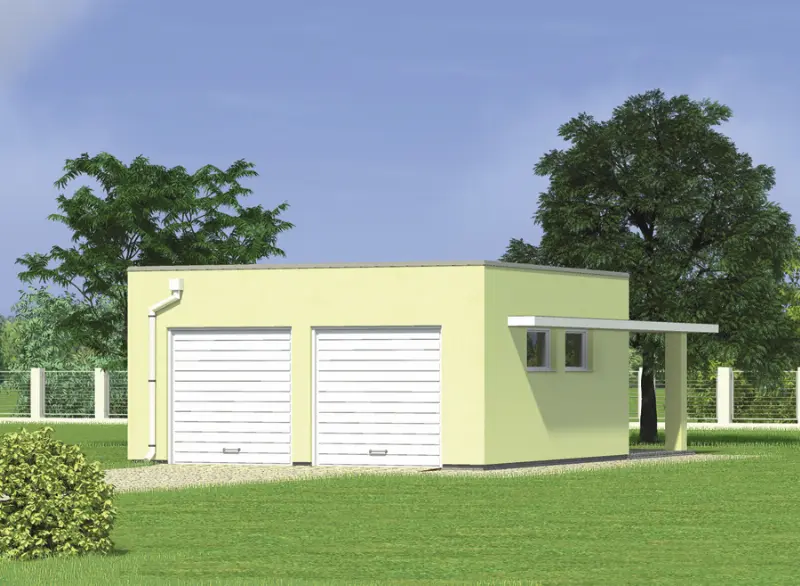 Projekt domu Garaż z pomieszczeniem gospodarczym G33b — wizualizacja