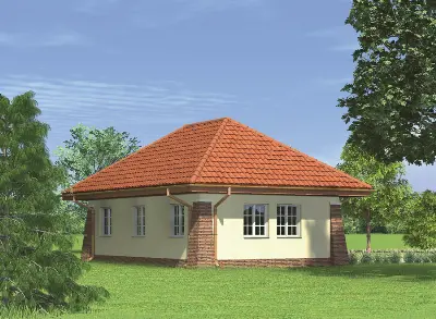 Garaż z pomieszczeniem gospodarczym G34 — wizualizacje 2 (odbicie lustrzane)