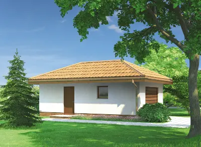 Garaż z pomieszczeniem gospodarczym G40b — wizualizacje 2 (odbicie lustrzane)