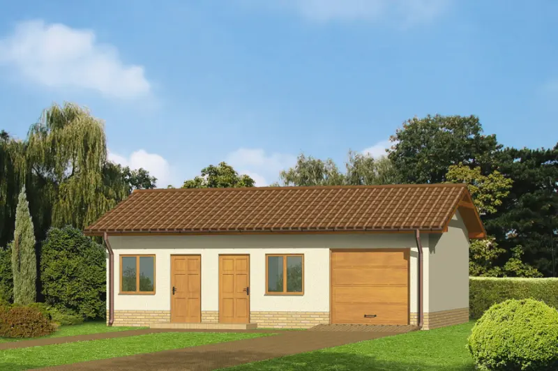 Projekt domu Garaż z pomieszczeniem gospodarczym GC08 — wizualizacja