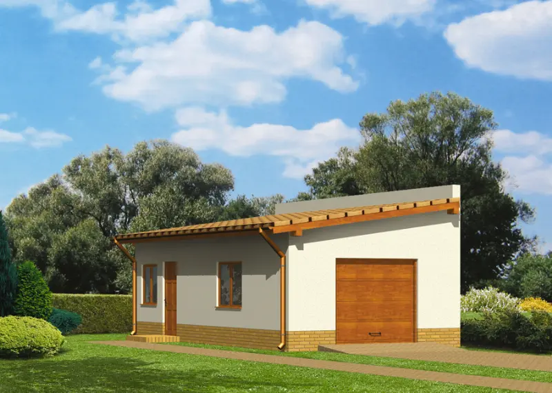 Projekt domu Garaż z pomieszczeniem gospodarczym GC12 — wizualizacja