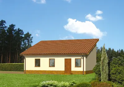 Garaż z pomieszczeniem gospodarczym GC13 — wizualizacje 2 (odbicie lustrzane)