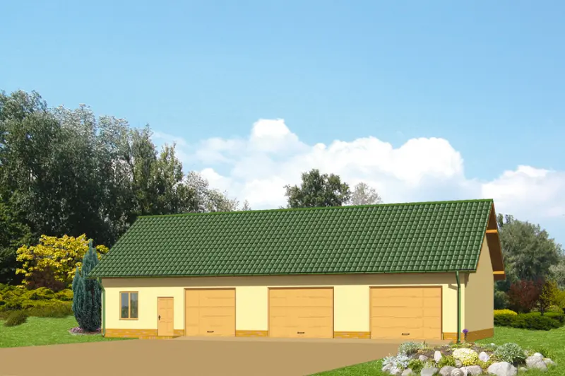 Projekt domu Garaż z pomieszczeniem gospodarczym GC19 — wizualizacja