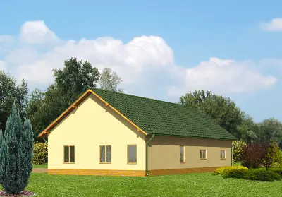 Garaż z pomieszczeniem gospodarczym GC19 — wizualizacje 2 (odbicie lustrzane)