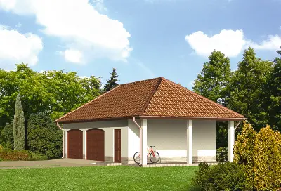 Garaż z pomieszczeniem gospodarczym GC20 — wizualizacje 1