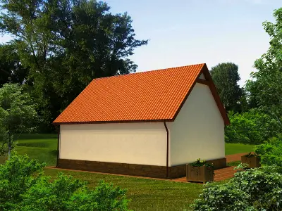 Garaż z pomieszczeniem gospodarczym GC34 — wizualizacje 2 (odbicie lustrzane)