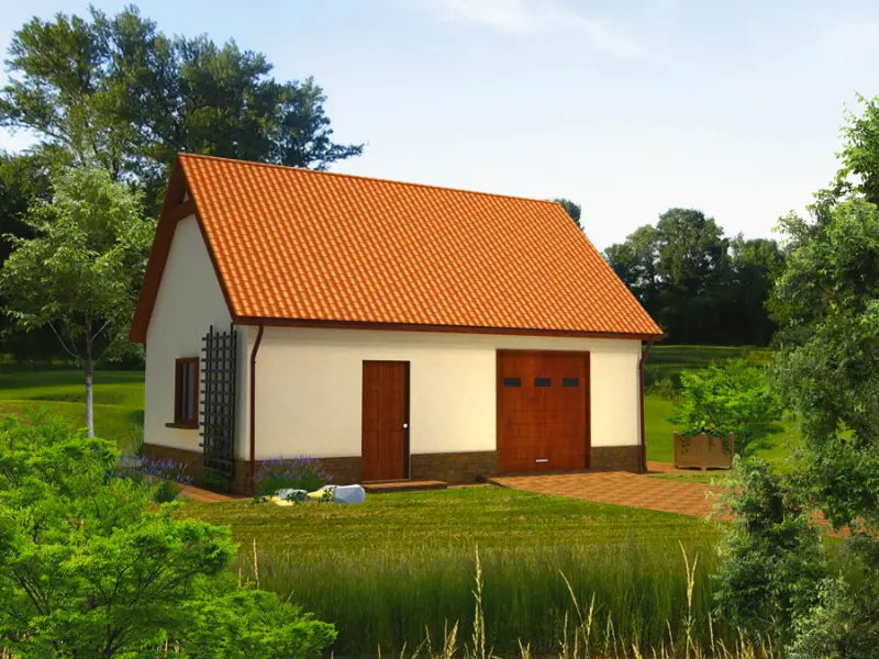 Projekt domu Garaż z pomieszczeniem gospodarczym GC34 — wizualizacja