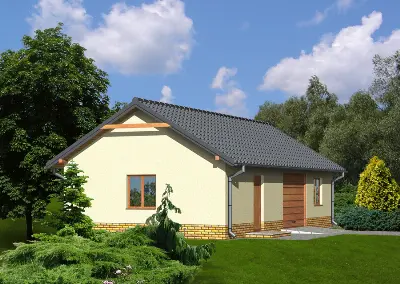 Garaż z pomieszczeniem gospodarczym GC53 — wizualizacje 2 (odbicie lustrzane)