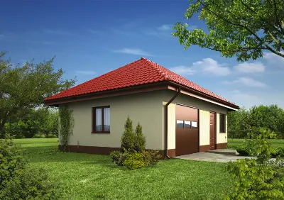 Garaż z pomieszczeniem gospodarczym GC85 — wizualizacje 1