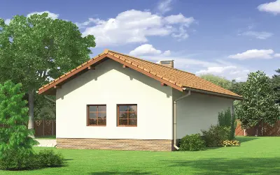 Garaż z pomieszczeniem gospodarczym i kotłownią G35c — wizualizacje 2 (odbicie lustrzane)