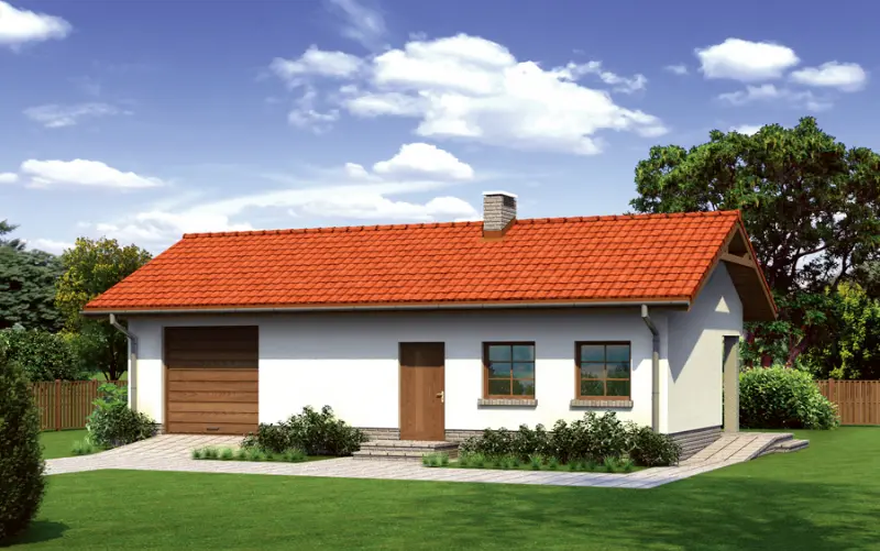 Projekt domu Garaż z pomieszczeniem gospodarczym i kotłownią G35d — wizualizacja