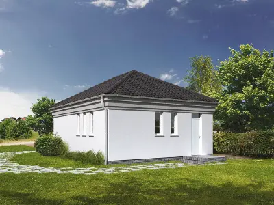 Garaż z pomieszczeniem gospodarczym i schowkiem G08 — wizualizacje 2 (odbicie lustrzane)