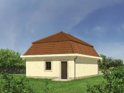 Garaż z pomieszczeniem gospodarczym i schowkiem G13 — wizualizacje 2 (odbicie lustrzane)