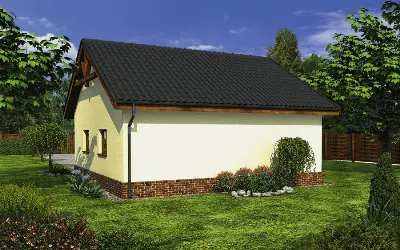 Garaż z pomieszczeniem gospodarczym i schowkiem GC42 — wizualizacje 2 (odbicie lustrzane)