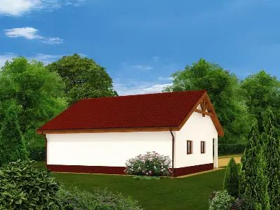 Garaż z pomieszczeniem gospodarczym i schowkiem GC43 — wizualizacje 2 (odbicie lustrzane)