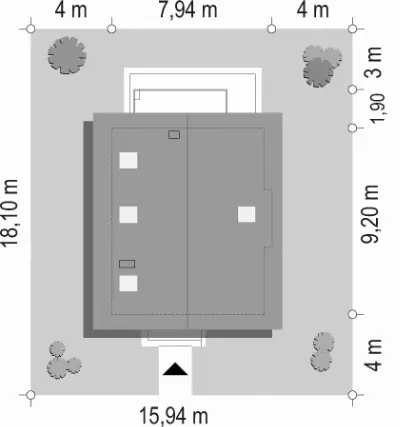 Gucio — plan sytuacyjny 1 (odbicie lustrzane)