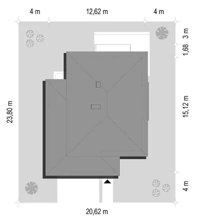Helios wariant D — plan sytuacyjny 1 (odbicie lustrzane)