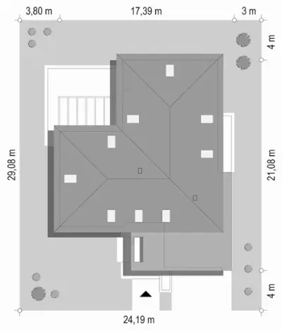 Hiacynt 2 — plan sytuacyjny 1 (odbicie lustrzane)